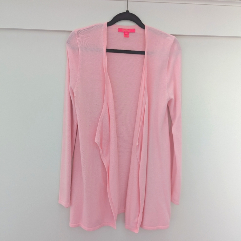 Lilly Pulitzer Long Drape Front Cardigan   size Large